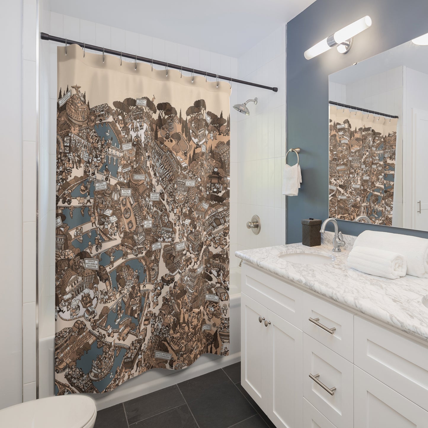 Shower Curtain Rome Sepia