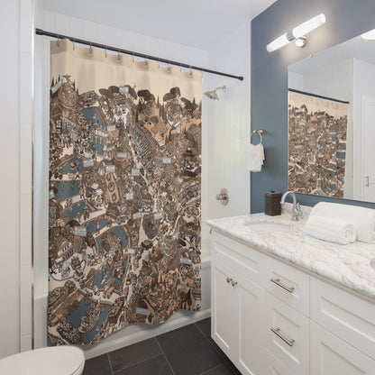 Shower Curtain Rome Sepia