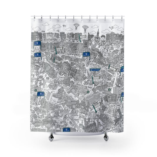City Map Berlin Mitte Shower Curtain