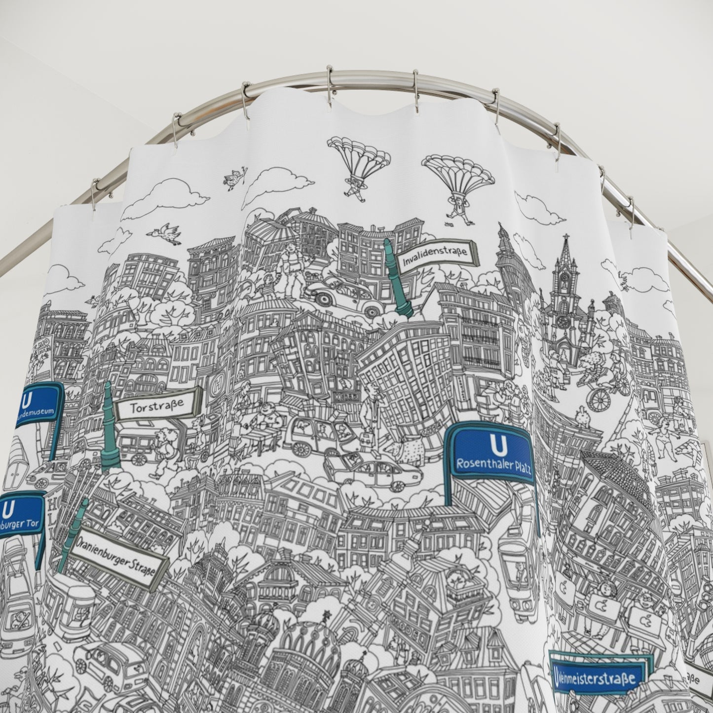 City Map Berlin Mitte Shower Curtain