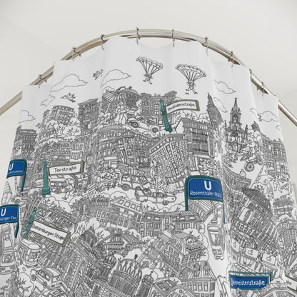 City Map Berlin Mitte Shower Curtain