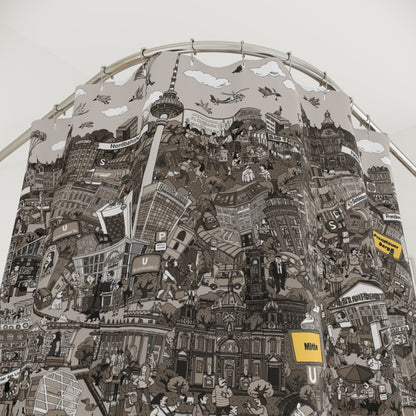 Berlin Monochrome Cityscape Shower Curtain