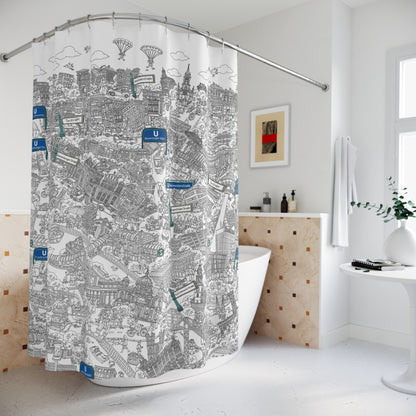 City Map Berlin Mitte Shower Curtain