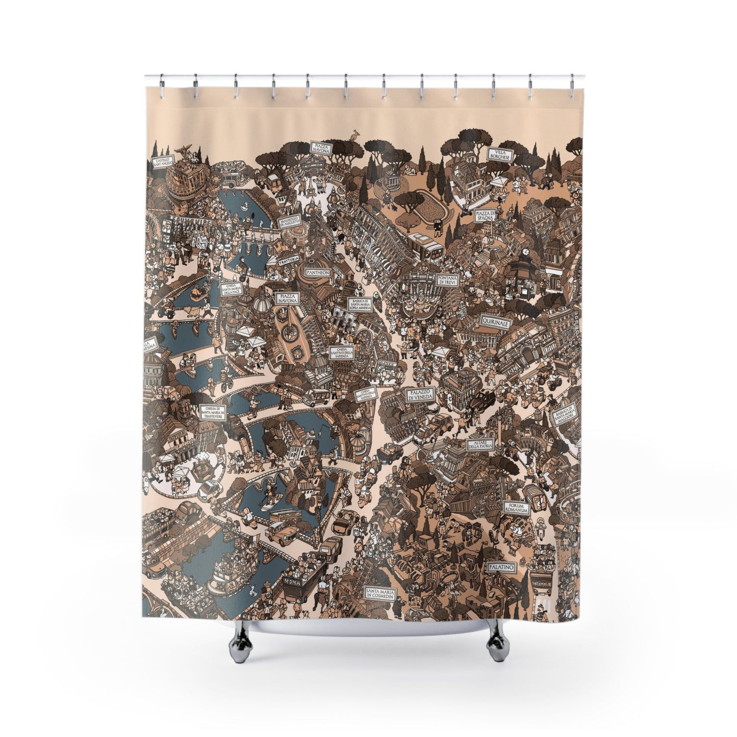 Shower Curtain Rome Sepia