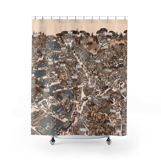Shower Curtain Rome Sepia
