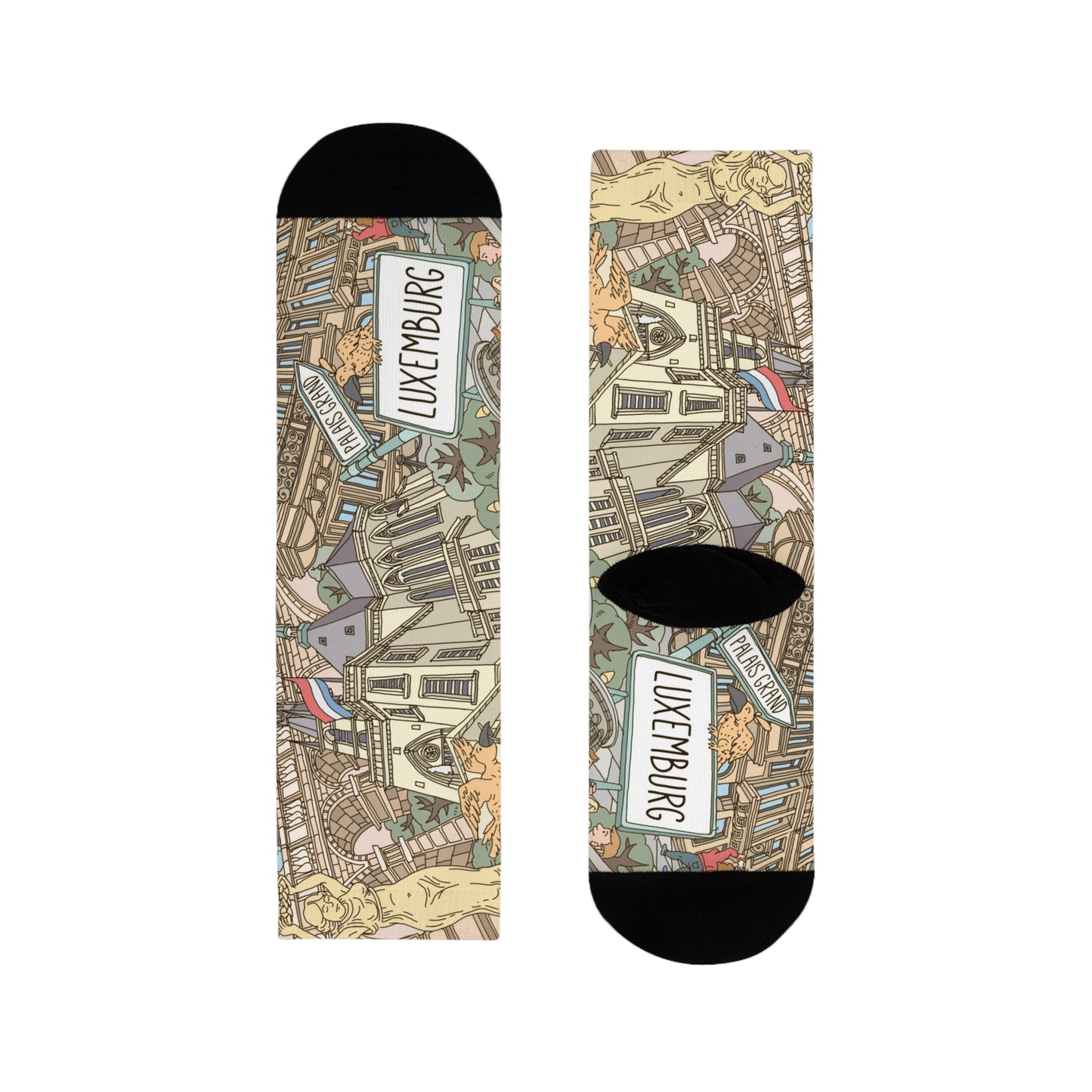 Luxembourg Landmark Crew Socks