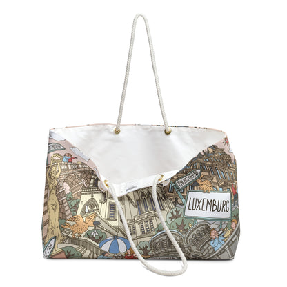Luxembourg Illustrated Weekender Bag