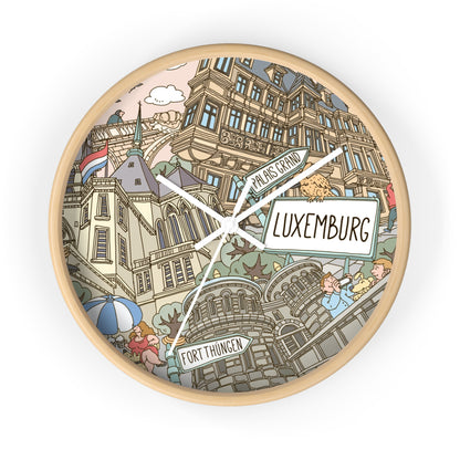 Luxemburg Illustrated Wall Clock