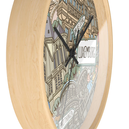 Luxemburg Illustrated Wall Clock