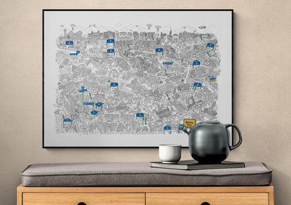 Berlin Mitte black-and-white poster A2 (42 x 59.4  cm)