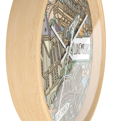 Luxemburg Illustrated Wall Clock