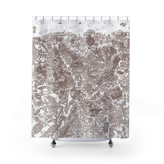 Rome Shower Curtain. Brown
