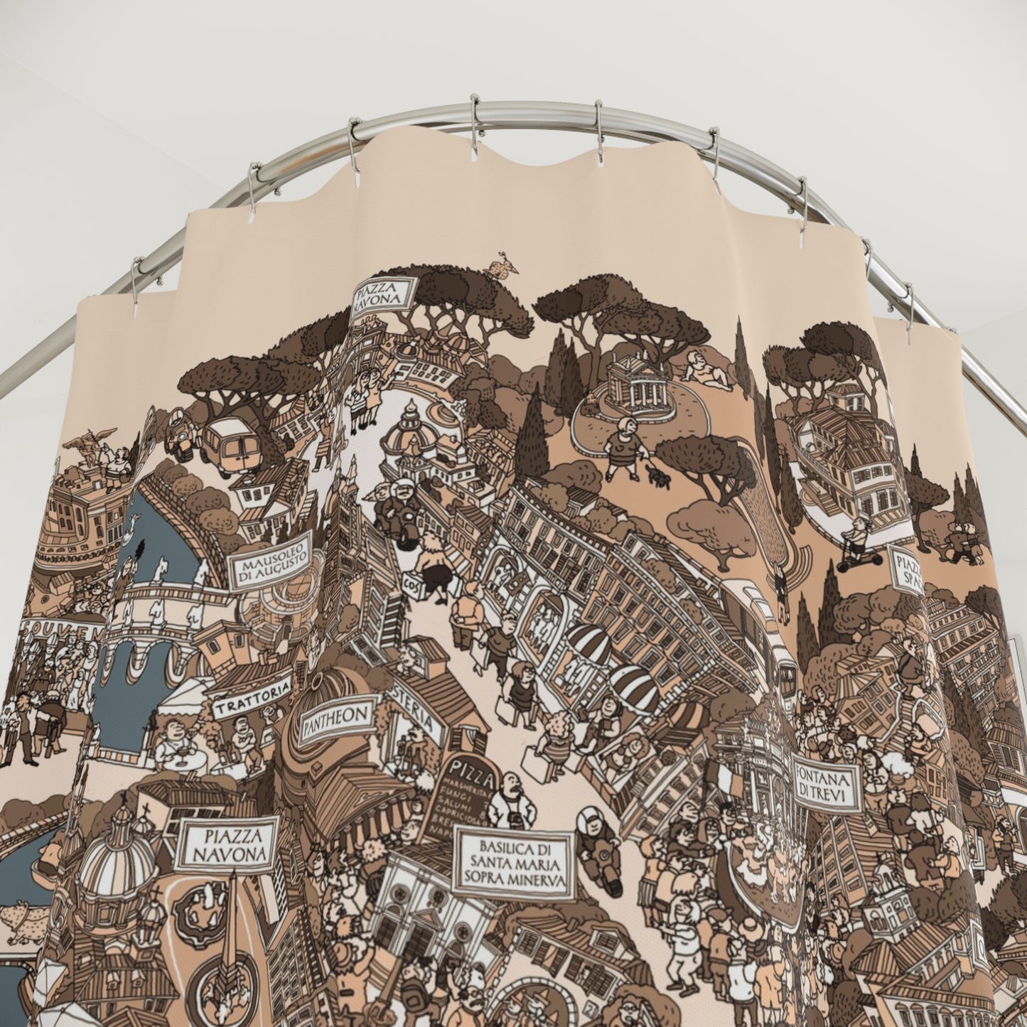 Shower Curtain Rome Sepia
