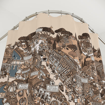 Shower Curtain Rome Sepia