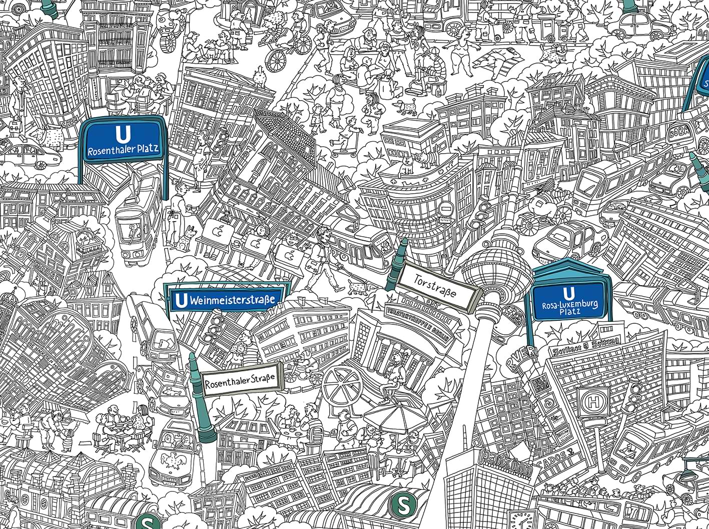 Berlin Mitte black-and-white poster A2 (42 x 59.4  cm)