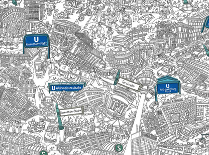 Berlin Mitte black-and-white poster A2 (42 x 59.4  cm)