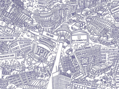 Berlin Mitte. Ballpoint sketch poster A2 (42 x 59.4 cm)