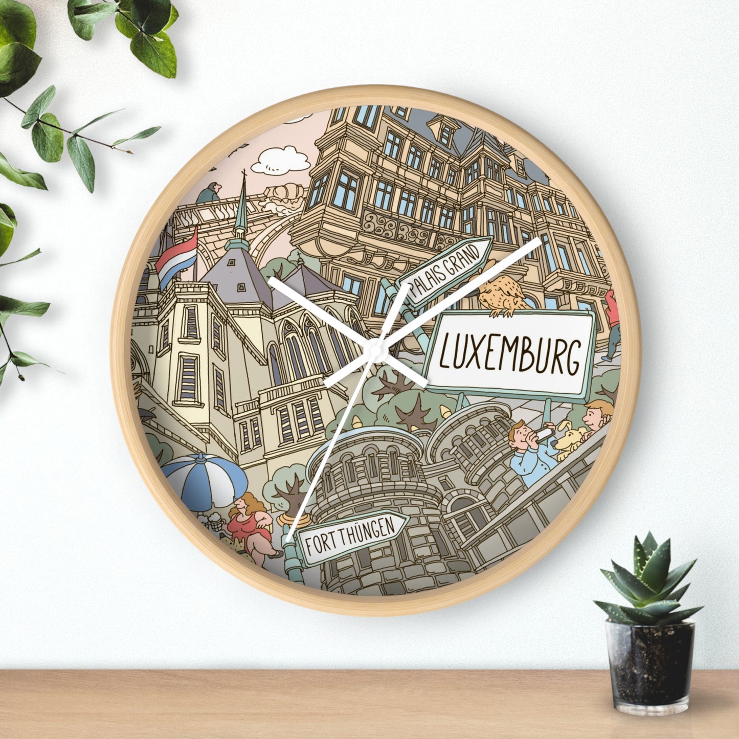 Luxemburg Illustrated Wall Clock