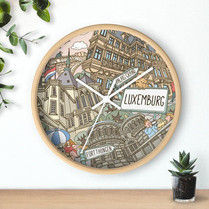 Luxemburg Illustrated Wall Clock