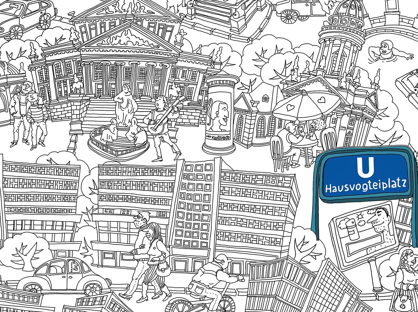 Berlin Mitte black-and-white poster A2 (42 x 59.4  cm)