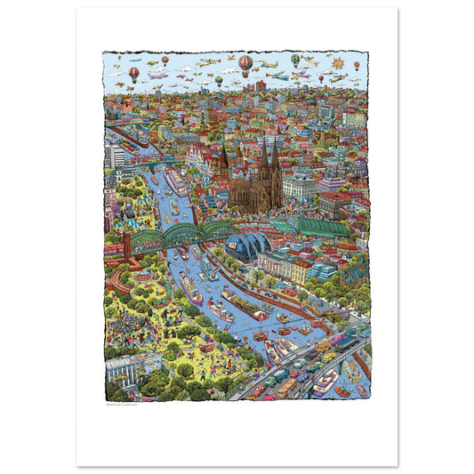 Cityposter Cologne. Museum-Quality Matte Paper Poster 100x70 cm