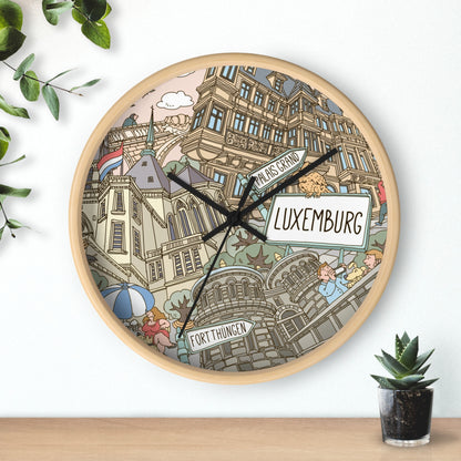 Luxemburg Illustrated Wall Clock