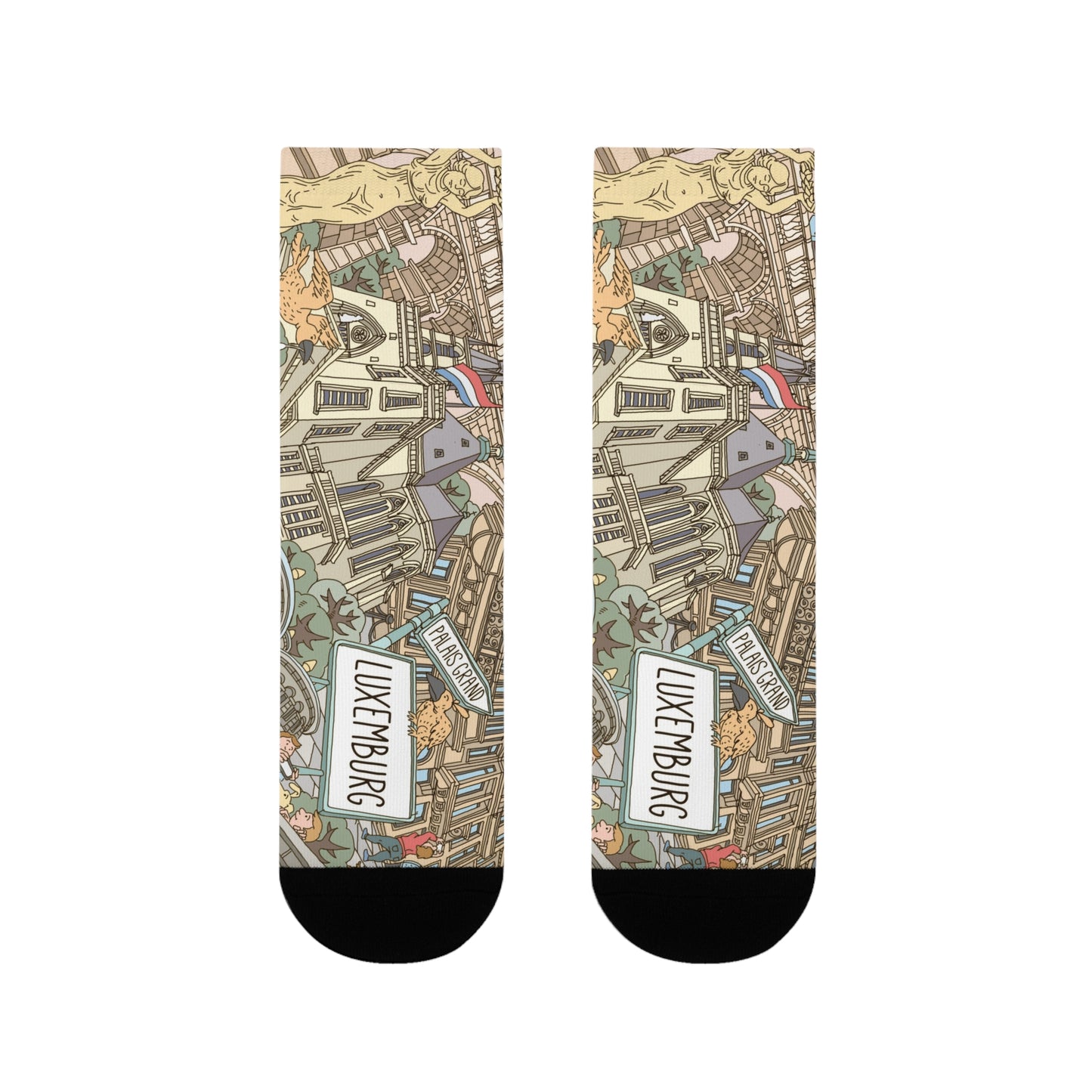 Luxembourg Landmark Crew Socks