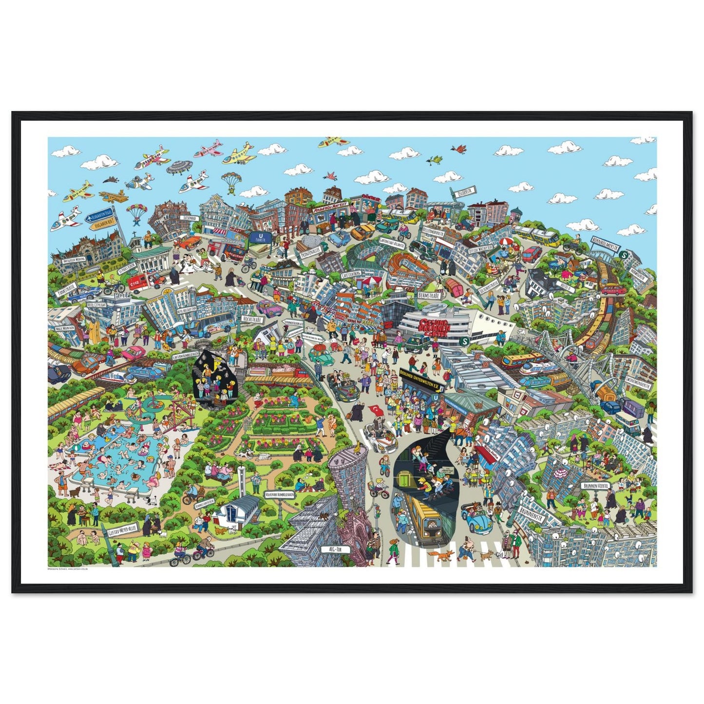 Berlin Gesundbrunnen City Poster. Museum-Quality Matte Paper Poster 100x70 cm