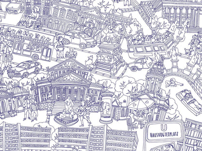 Berlin Mitte. Ballpoint sketch poster A2 (42 x 59.4 cm)