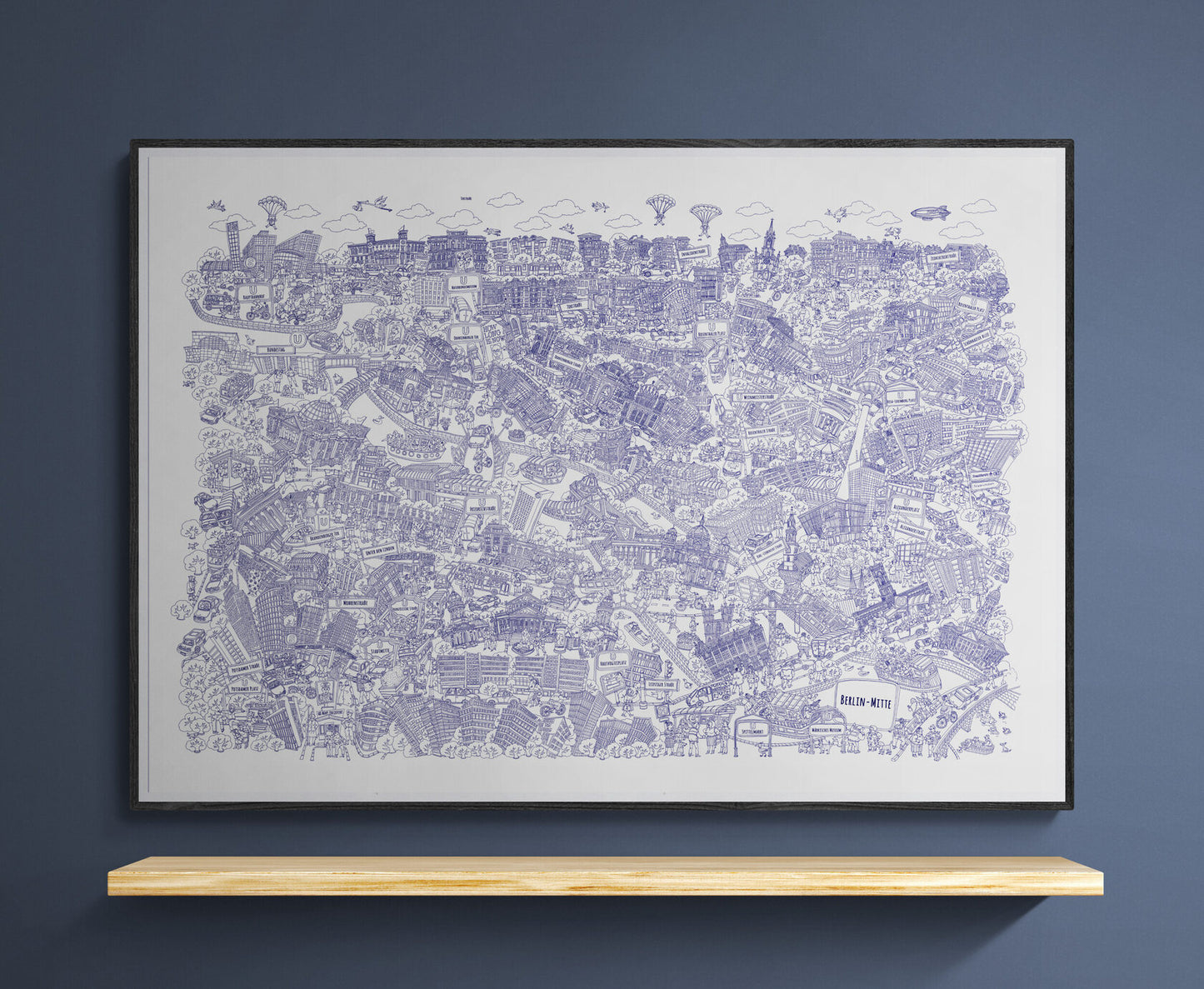Berlin Mitte. Ballpoint sketch poster A2 (42 x 59.4 cm)